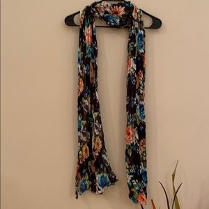 EUC Black floral scarf